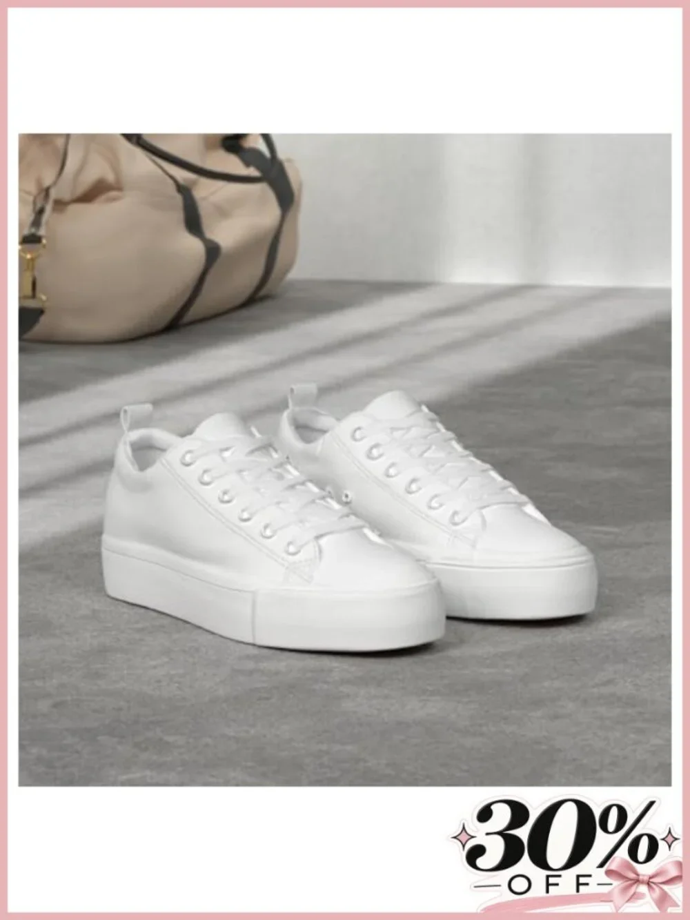 SERNIAL Womens Platform Sneakers Faux Leather Water Resistant Slip Resistant
